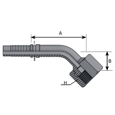 Codo 45 Prensar ORFS