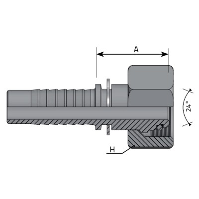 Hembra Recta Prensar 24º Serie L (mm)