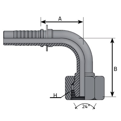 Codo 90º Prensar Poclain (mm)