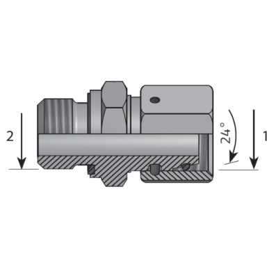 Adaptador Macho - Tuerca Loca BSPP 24º (mm)