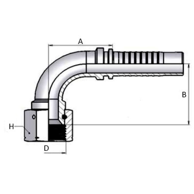 Codo Prensar Multiespiral JIC