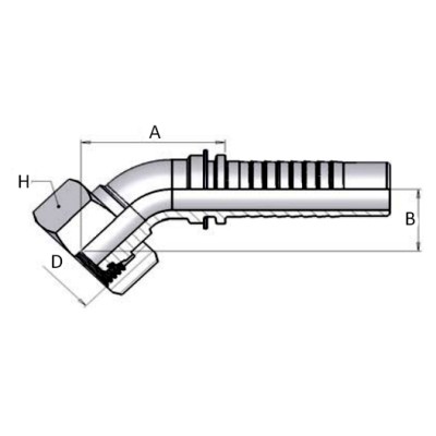 Codo 45º Prensar Multiespiral Asiento 24º