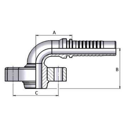 Brida Multiespiral Codo 90 Macho
