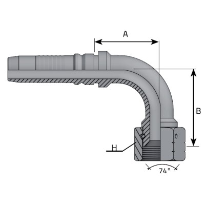 Codo 90 Prensar INTERLOCK JIC