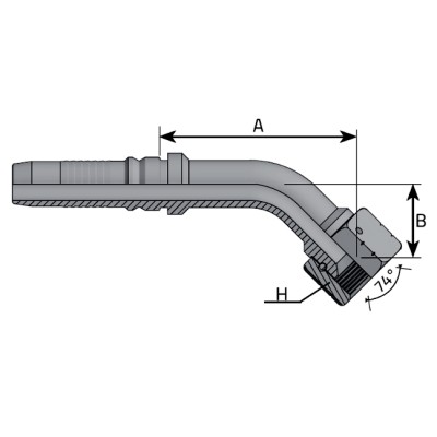 Codo 45 Prensar INTERLOCK JIC