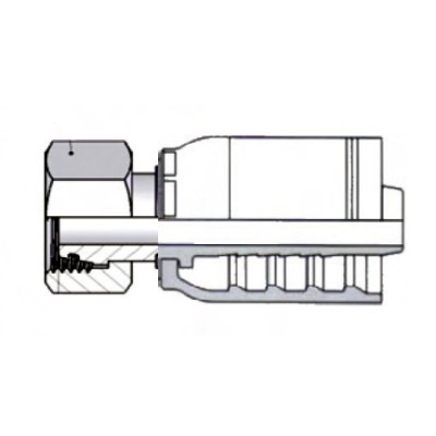 Hembra Recta Con O-Ring Asiento 24º Preprensado Serie S (mm)