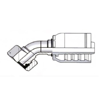 Codo 45º Con O-Ring Asiento 24º Preprensado Serie L (mm)