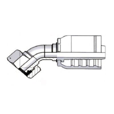 Codo 45º Con O-Ring Asiento 24º Preprensado Serie S (mm)