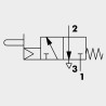 Válvula Neumática Manual Serie 70 MAV Puntal Servo Pilotado 3/2 Panel