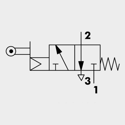 Válvula Neumática Mecánica Serie 70 MEV Rodillo Servo Pilotada 3/2