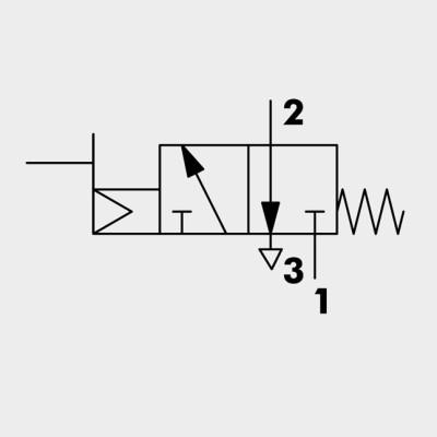 Válvula Neumática Mecánica  Serie 70 MEV Antena Servo Pilotada 3/2
