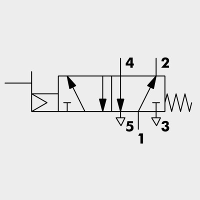 Válvula Neumática Mecánica Serie 70 MEV Antena Servo Pilotada 5/2