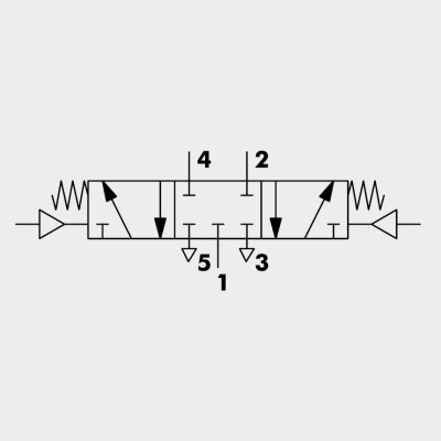 Válvula Neumática Serie 70 PNV Resorte Mecánico Monoestable 5/3