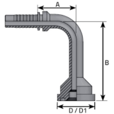 Brida Codo 90º Extra-Larga 6000 Psi