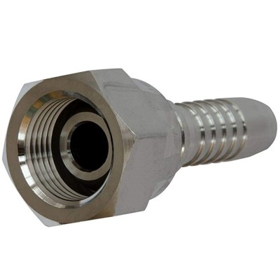 Hembra Recta Prensar Inoxidable