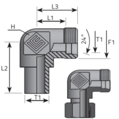 Codo 90º Macho - Tuerca Loca