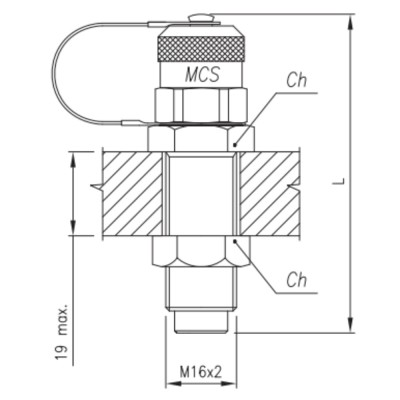 Toma Presión 16/200 Rosca Pasamuros Macho