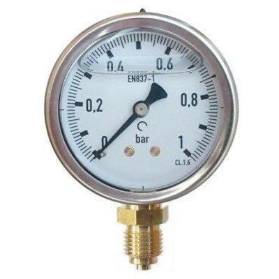 Manómetro 63mm Radial Con Glicerina Bares