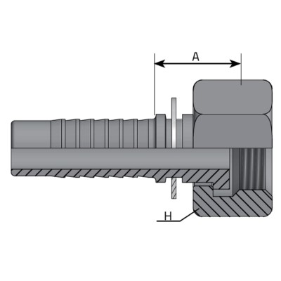 Hembra Recta Prensar CO2