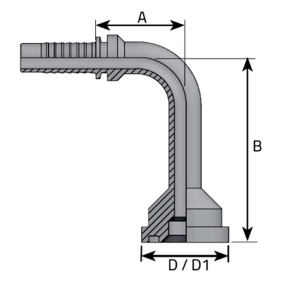 Brida Codo 90 Extra-Larga 3000 Psi