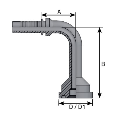 Brida Codo 90 Extra-Larga 6000 Psi