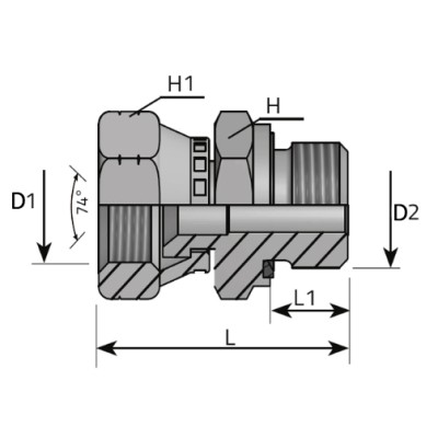 Adaptador Macho BSP Tuerca Loca JIC