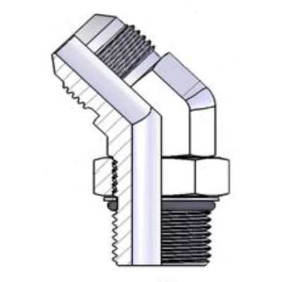 Codo 45º Macho JIC - Macho SAE Orientable
