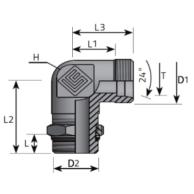 Codo 90 Macho BSPP Orientable