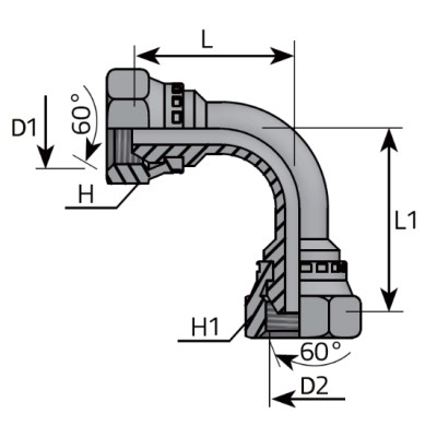 Codo 90 Tuerca Loca Accesorial BSP Gas 60
