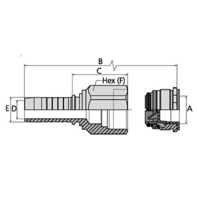 Adaptador Prensable 1/4"