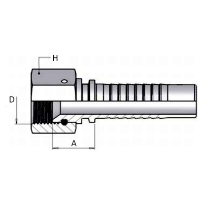Hembra Recta Prensar Multiespiral JIC