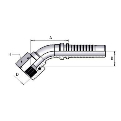 Codo 45 Prensar Multiespiral JIC