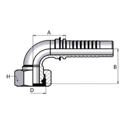 Codo 90 Prensar Multiespiral Asiento 24