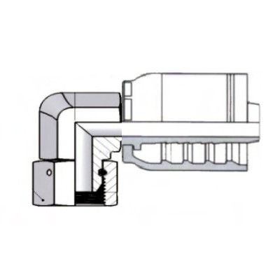 Codo 90º BSPP 60º Preprensado Compacto