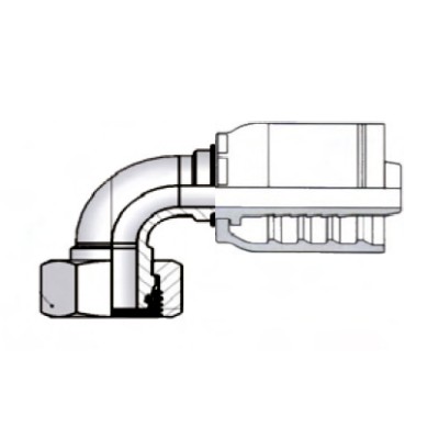 Codo 90º Métrico Con O-Ring Asiento 24º Preprensado Serie L