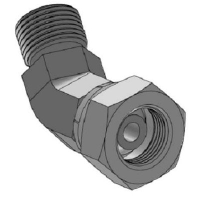 Codo 45º Macho - Tuerca Loca Forjado